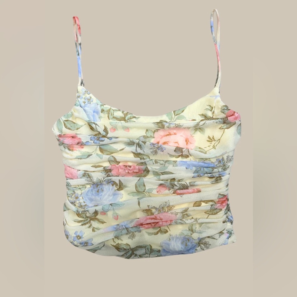 Ruched Floral Tank from Stile by Per Lei